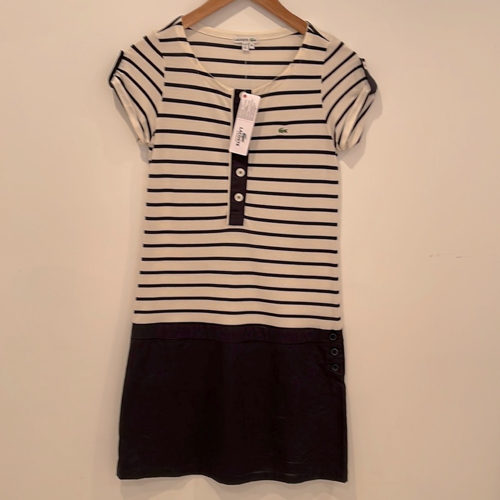 Lacoste sailor polo dress navy & ivory NWT